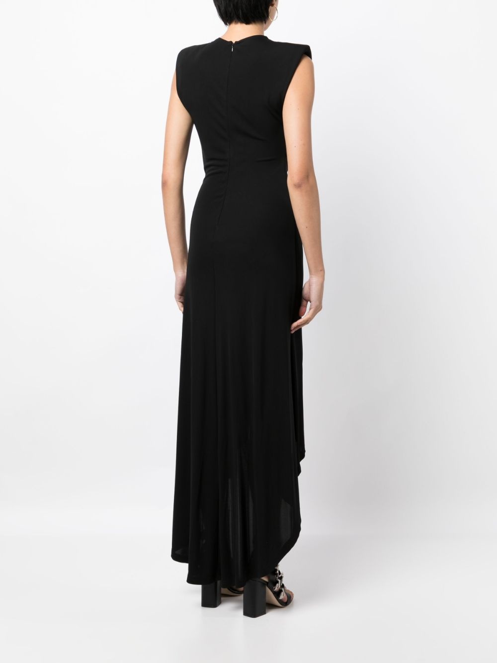 shoulder-pads sleeveless midi dress - 4