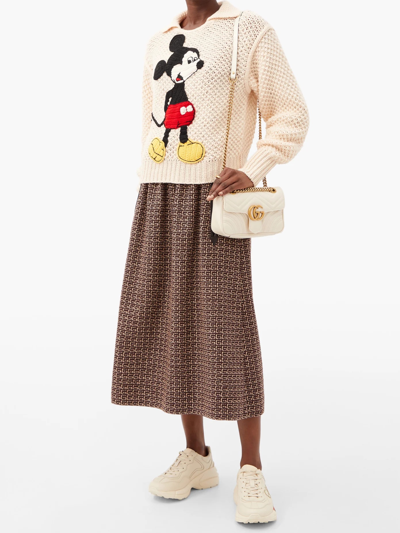 Mickey Mouse crochet-appliqué wool sweater - 5