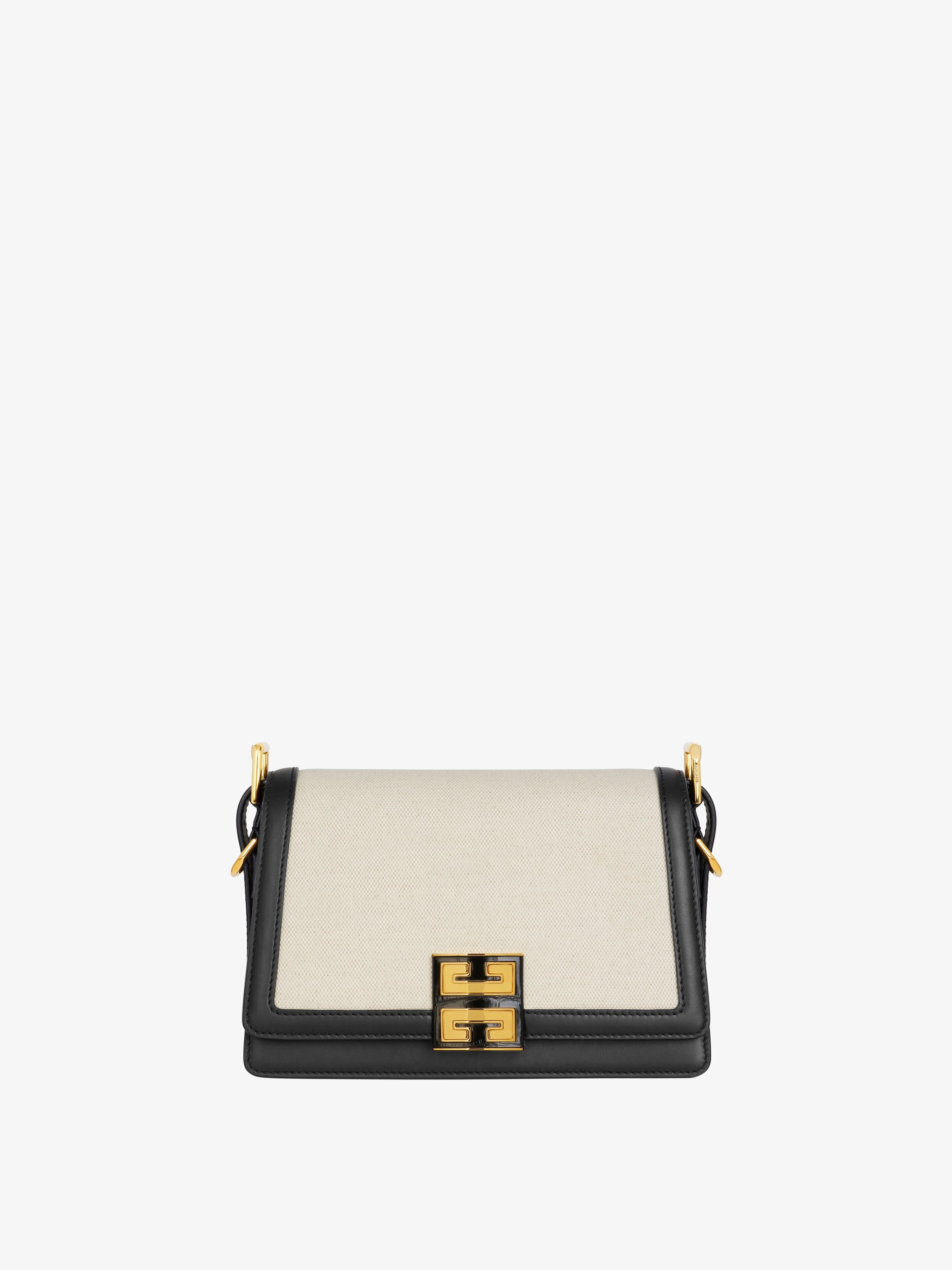 MEDIUM 4G CROSSBODY BAG IN GRAINED LEATHER AND CANVAS - 1