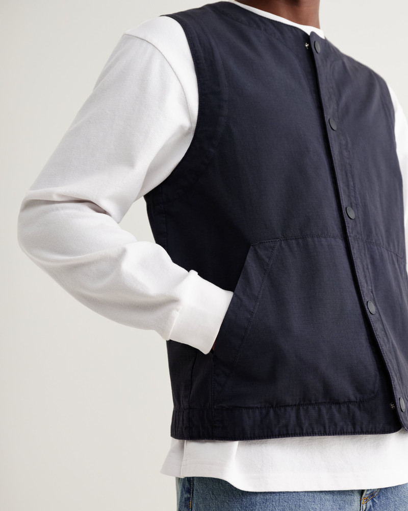 Jedd - Navy Organic Cotton Ripstop Gilet 4
