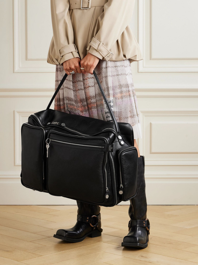 Acne Studios Camero Hotel leather weekend bag Black outlook