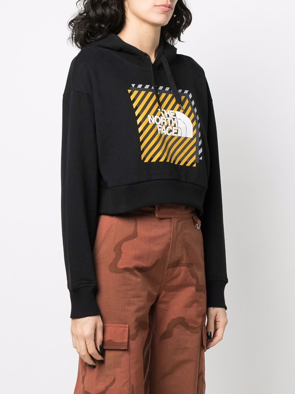 diagonal stripe logo-print hoodie - 3