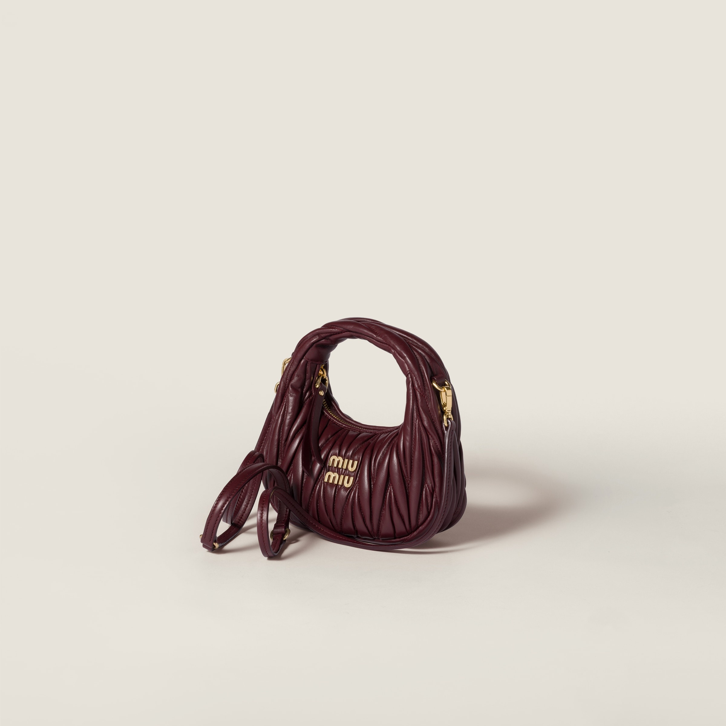 Wander matelassé nappa leather hobo mini-bag - 3