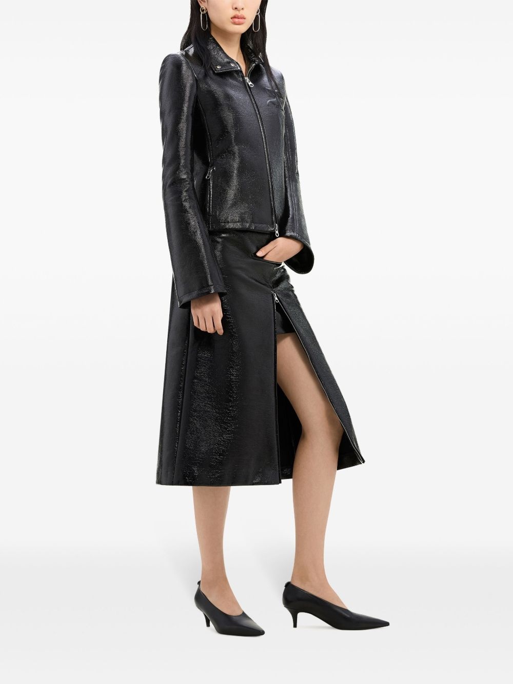embossed-logo zip-fastening jacket - 3