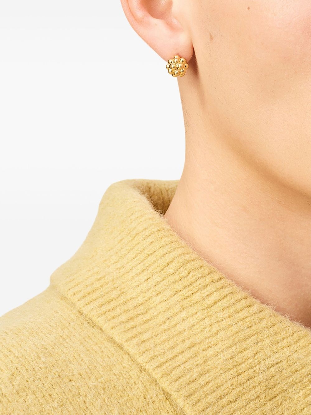 textured-sphere stud earrings - 3