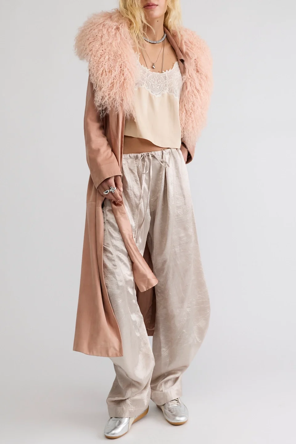 Crowd Pleaser Twisted Satin Pull-On Pants - 1