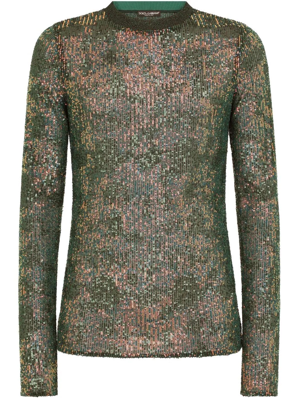 sequinned crew neck jumper - 1