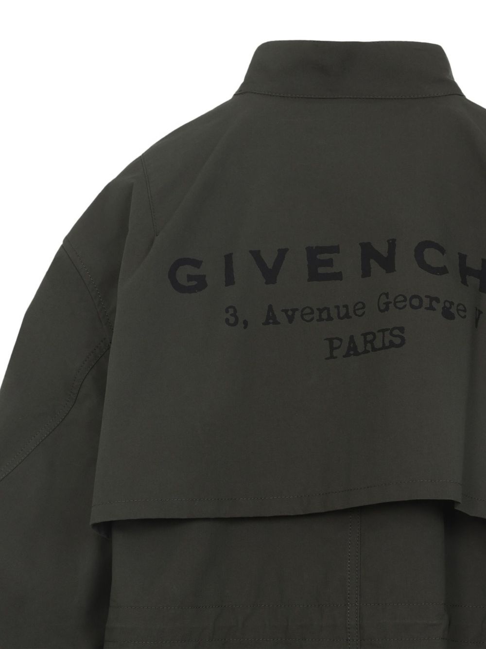 collared drawstring parka coat - 4