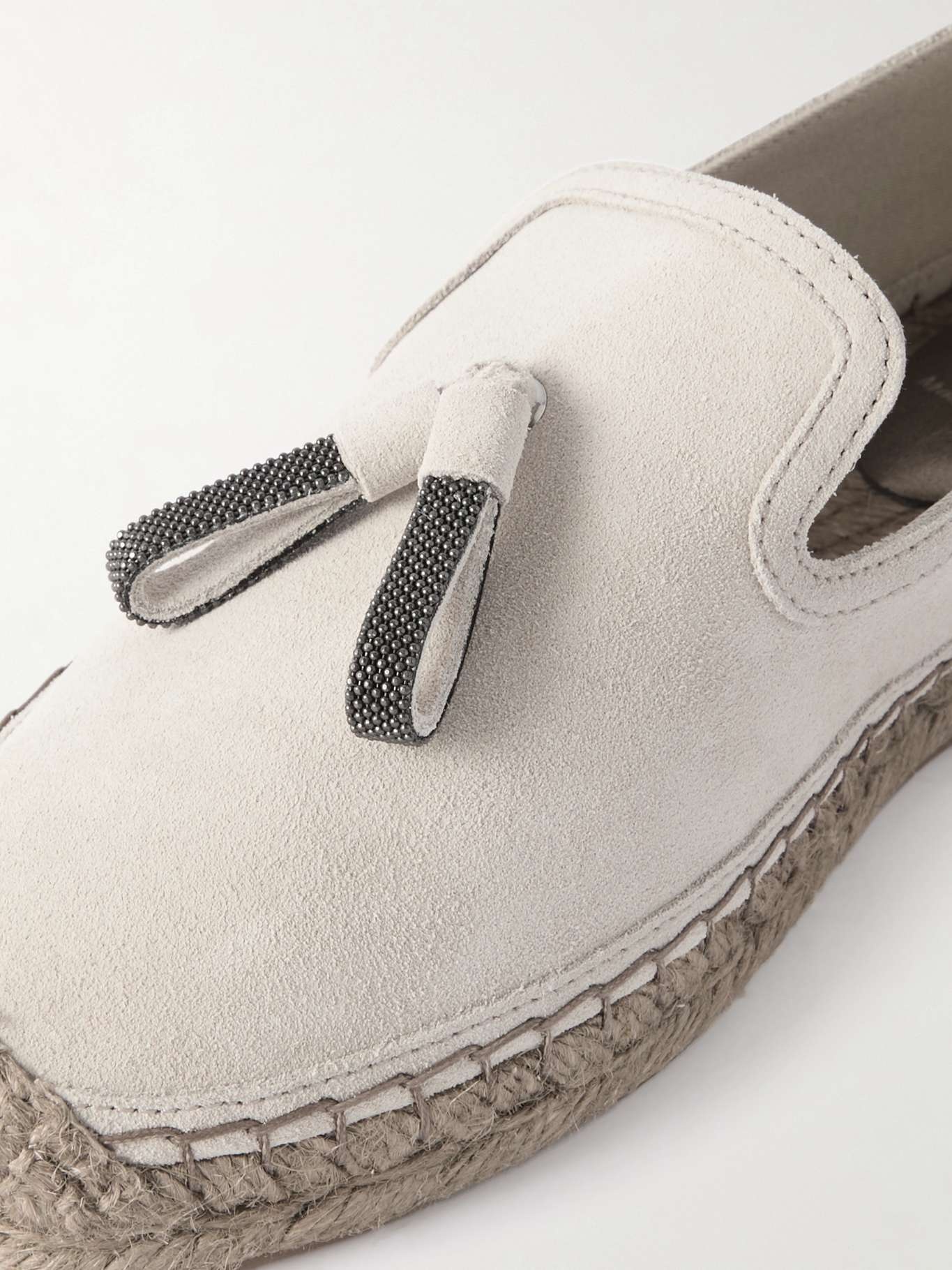 Bead-embellished suede espadrilles - 4