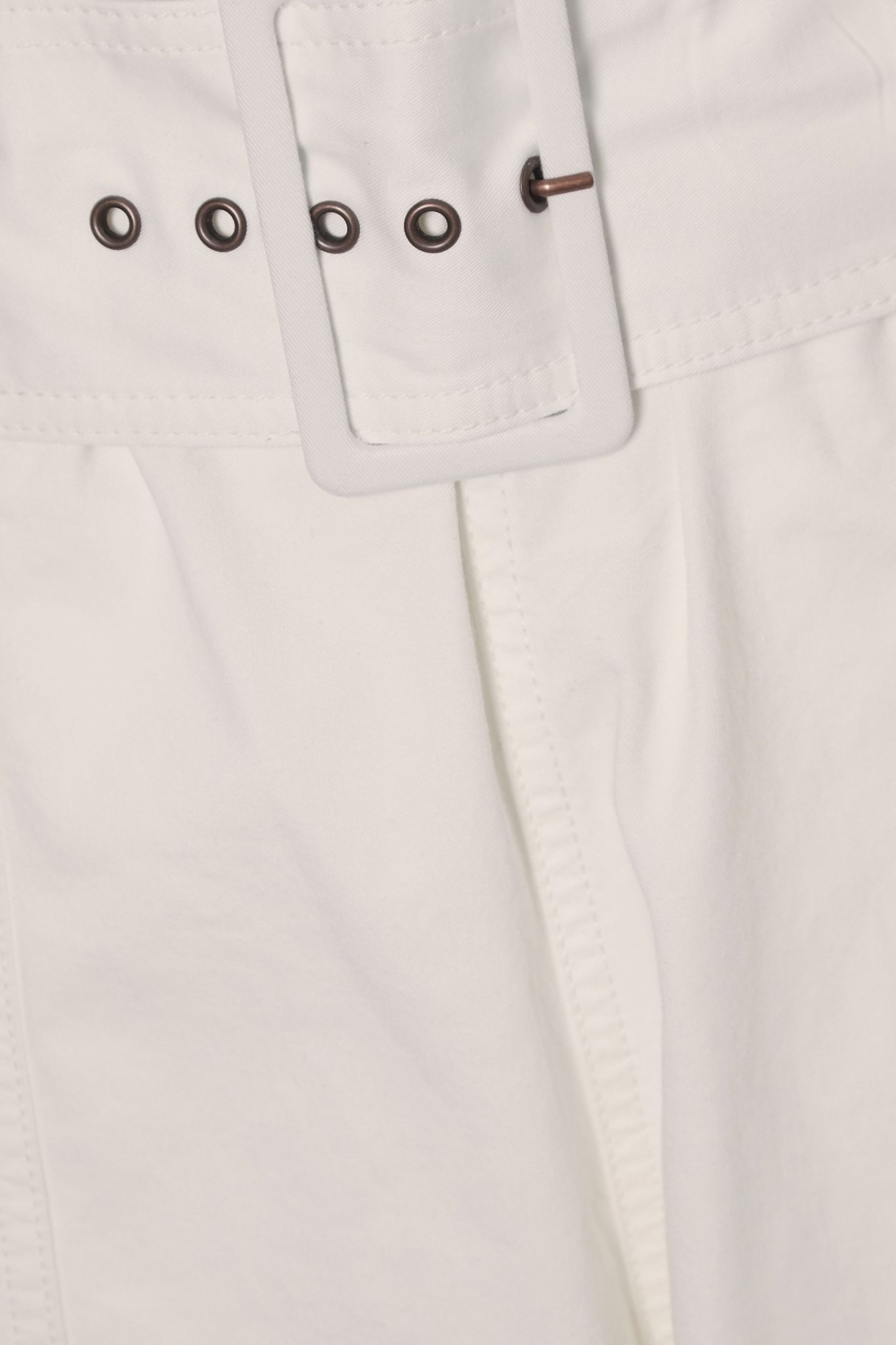 Belted stretch-cotton twill tapered pants  - 4