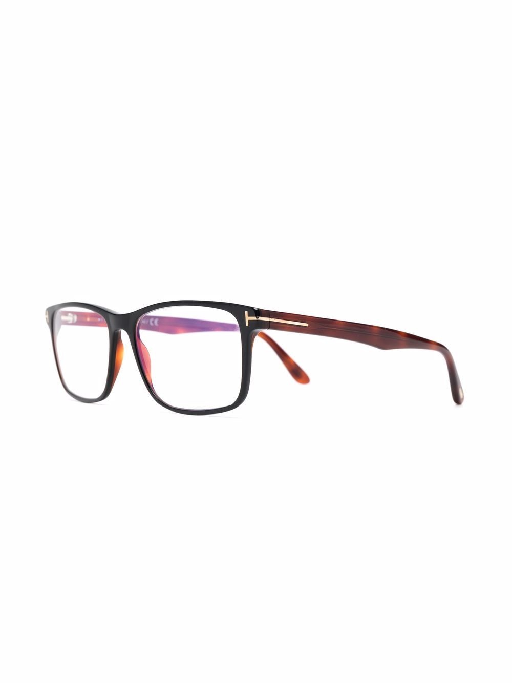 tortoiseshell-effect square-frame glasses - 2