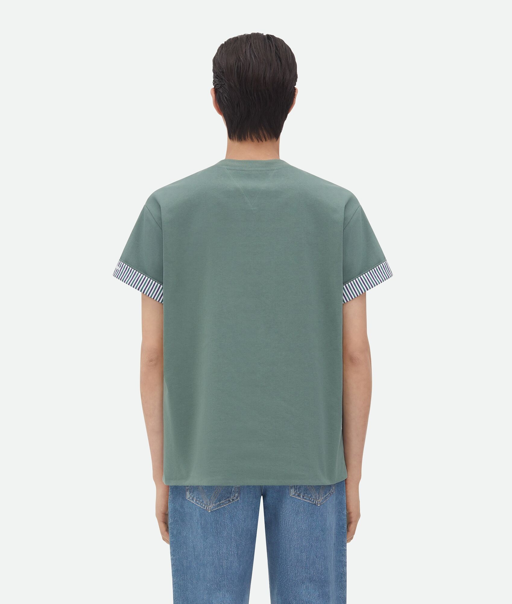 Double Layer Striped Cotton T-Shirt - 3