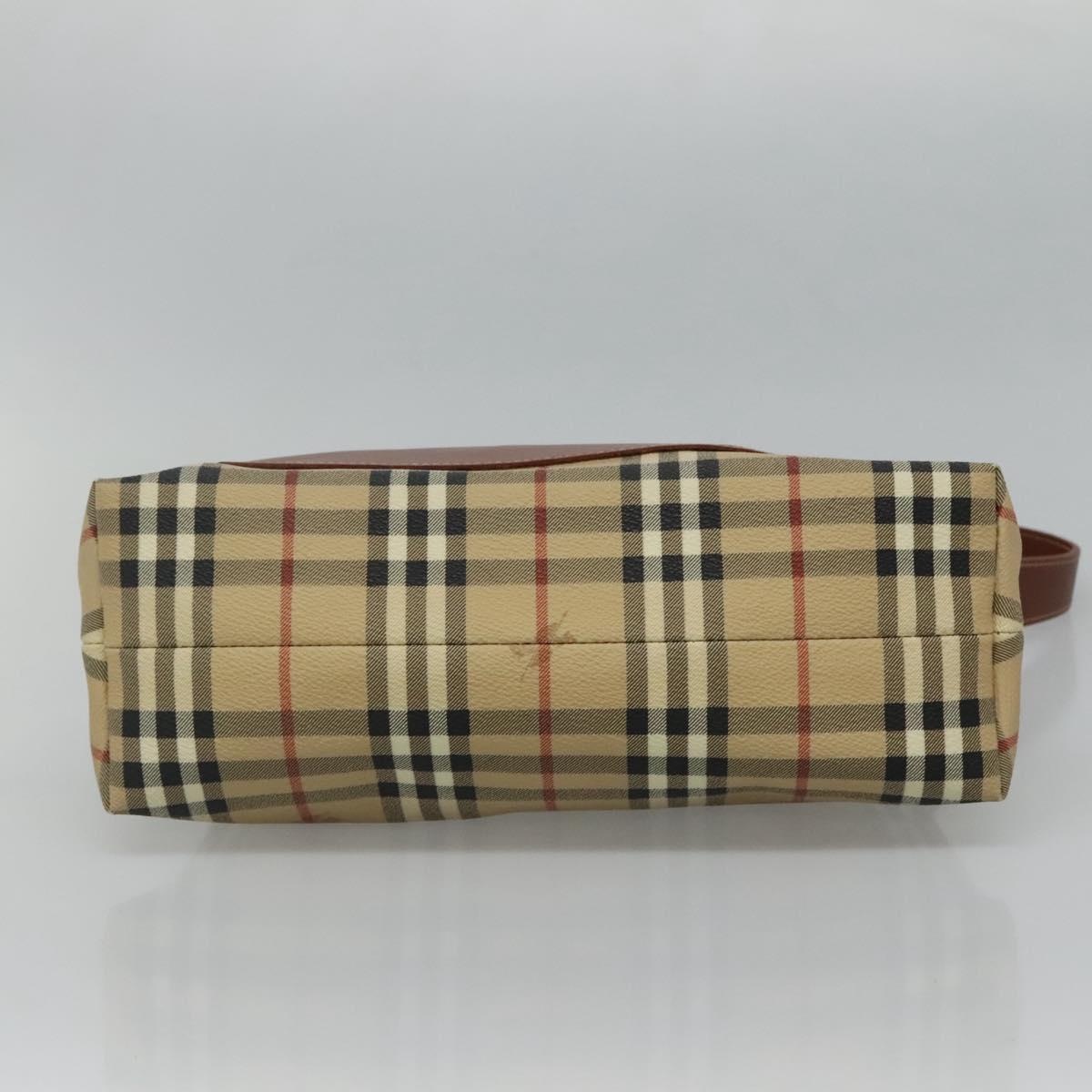 Burberry Nova Check Shoulder Bag Pvc Leather Beige Brown - 9
