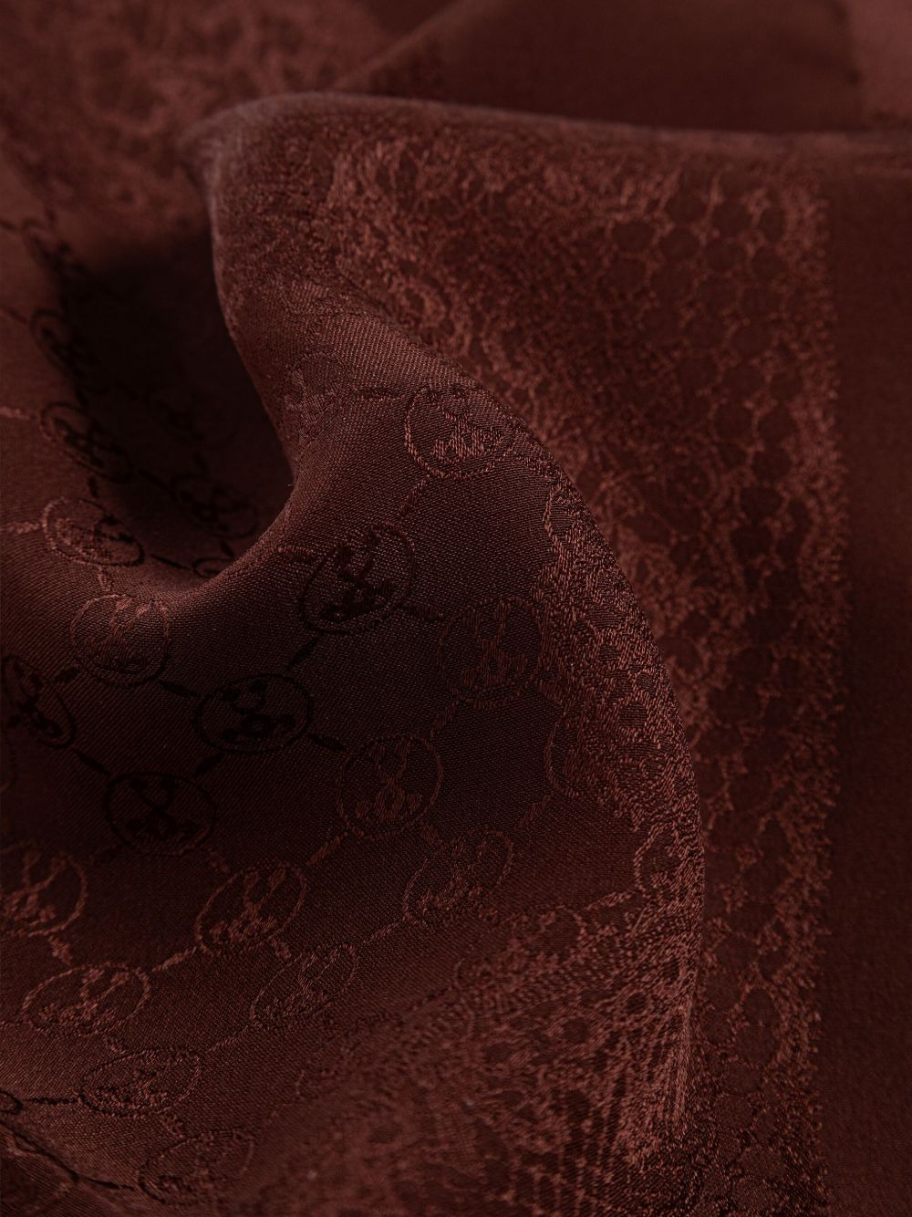 monogram-pattern silk scarf - 5