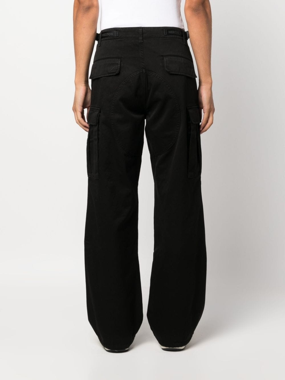 logo-tag wide-leg trousers - 4