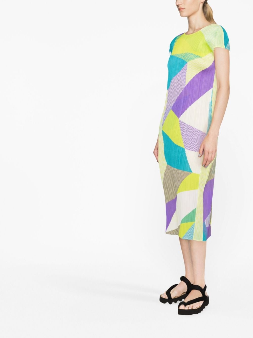 abstract-pattern shift dress - 3