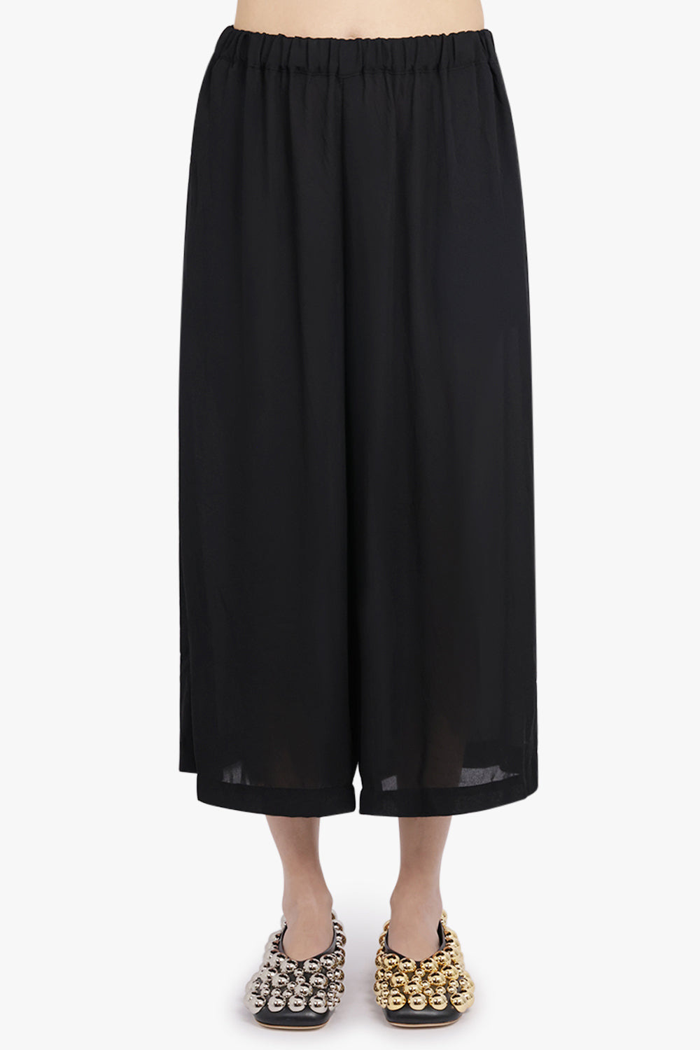 WIDE LEG SHEER CROP PANT | BLACK - 3