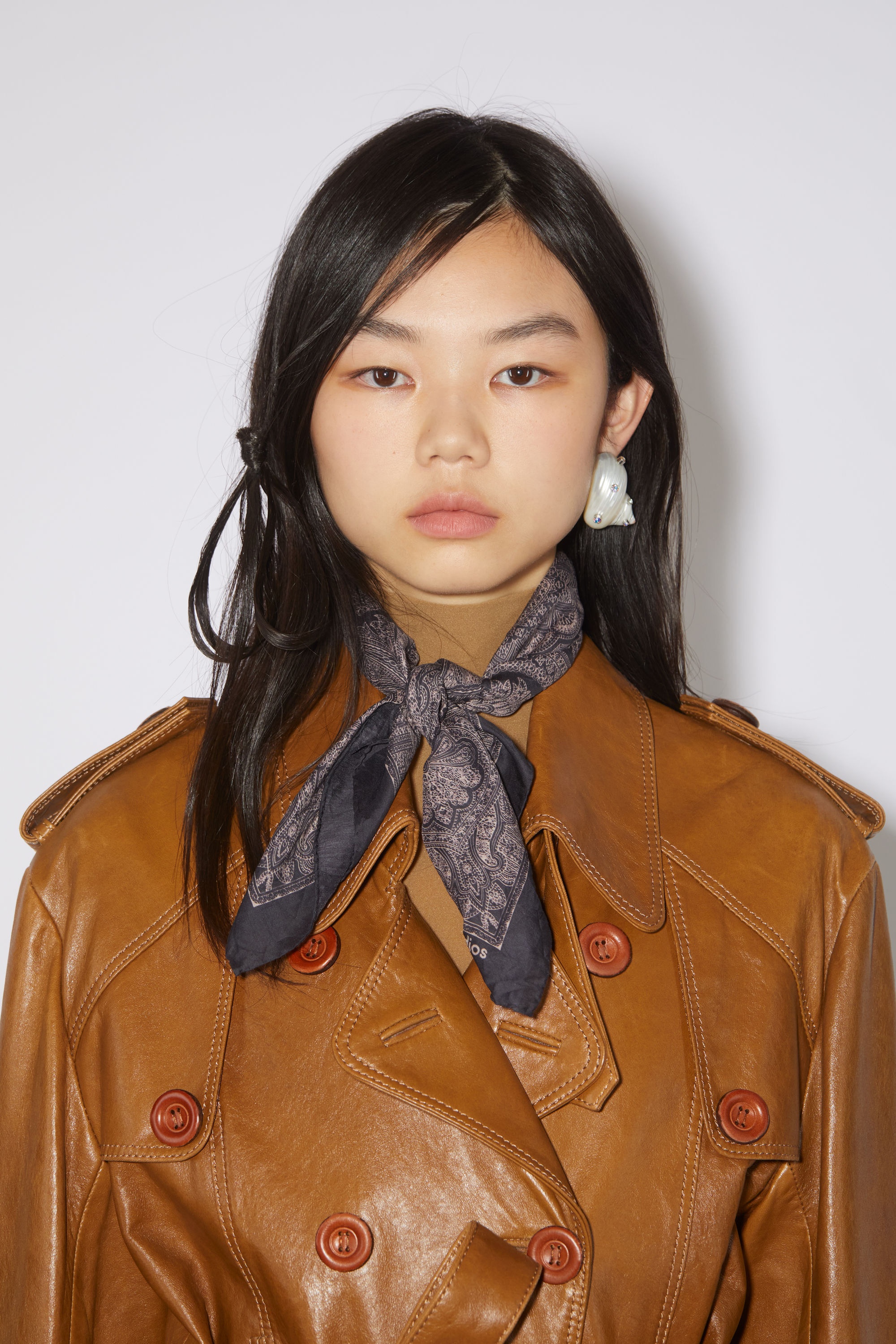 Printed square scarf - Aubergine purple - 2