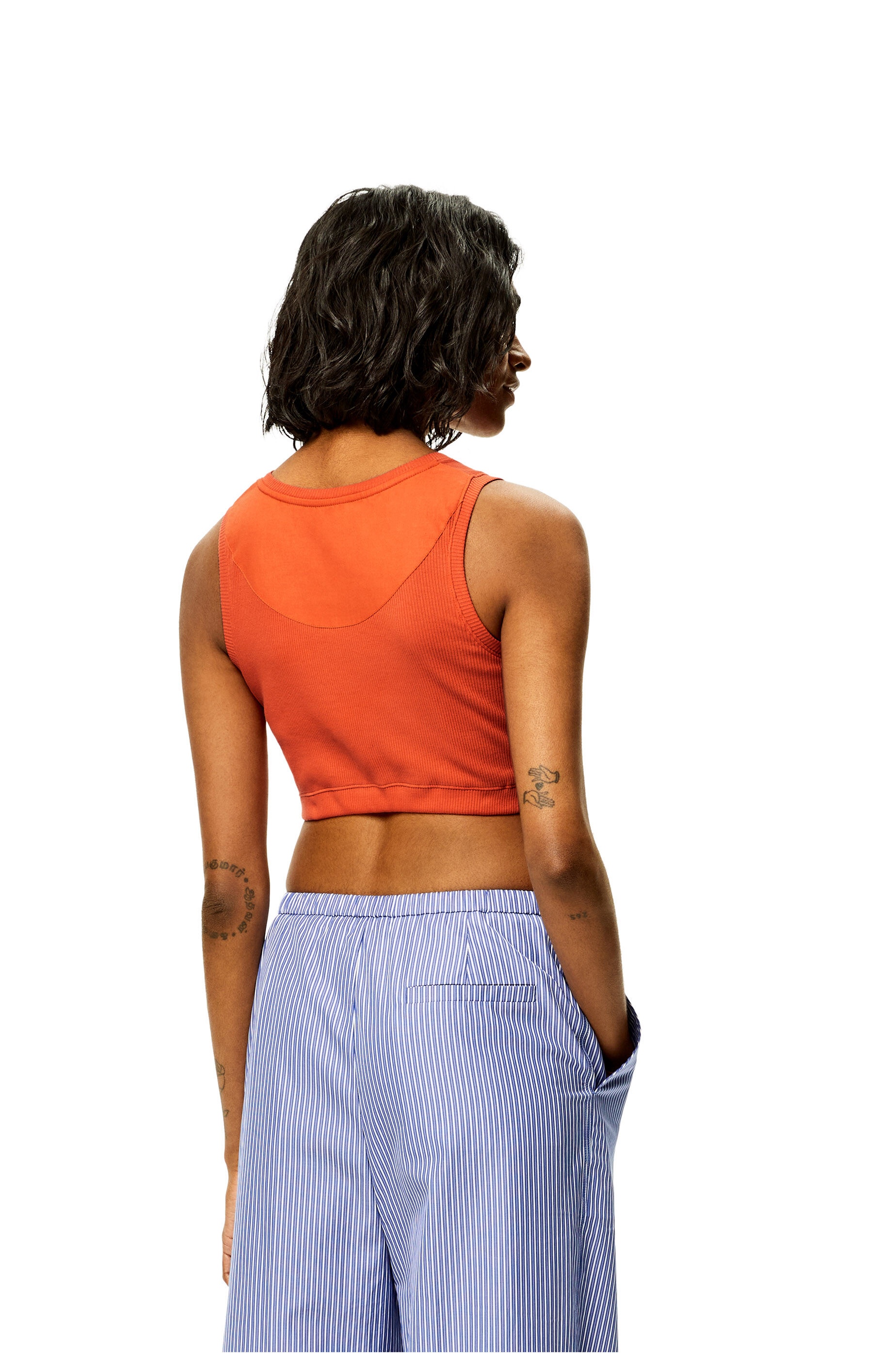 Anagram cropped tank top in cotton - 4