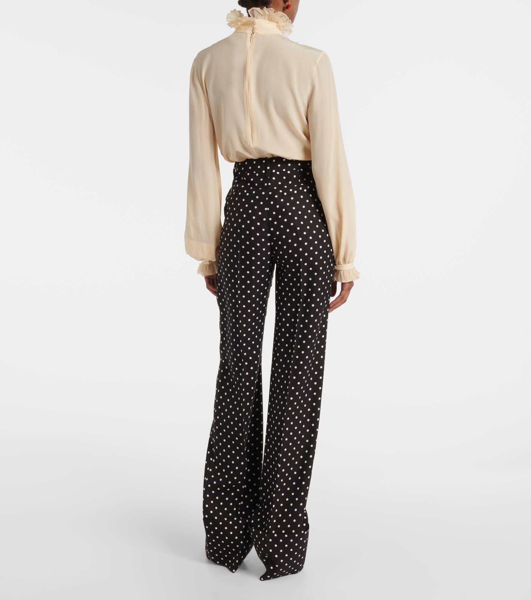 Polka-dot straight pants - 3
