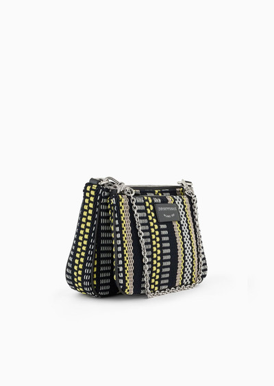 EMPORIO ARMANI Double mini shoulder bag in basketweave outlook