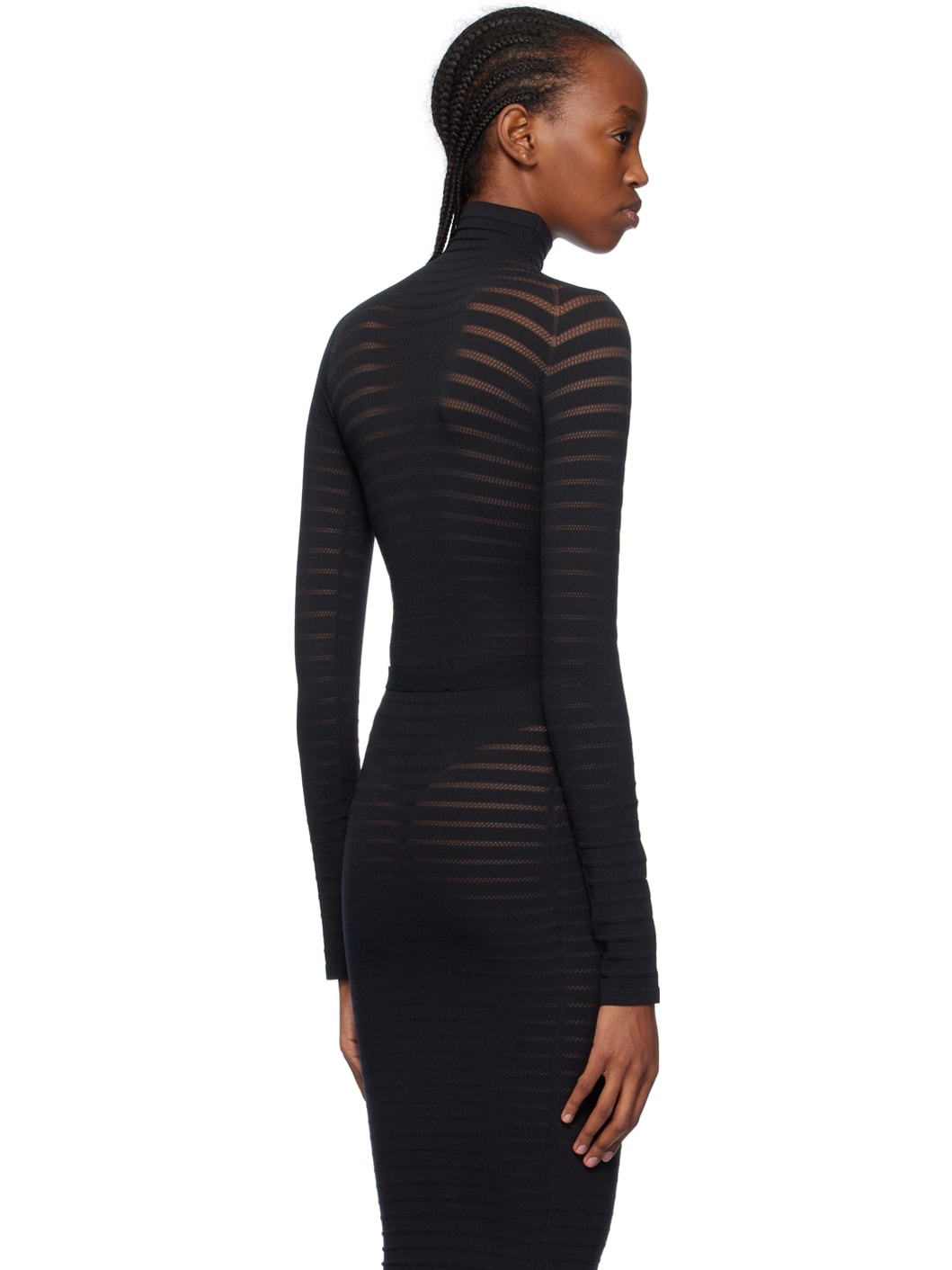 Black High Neck Bodysuit - 3