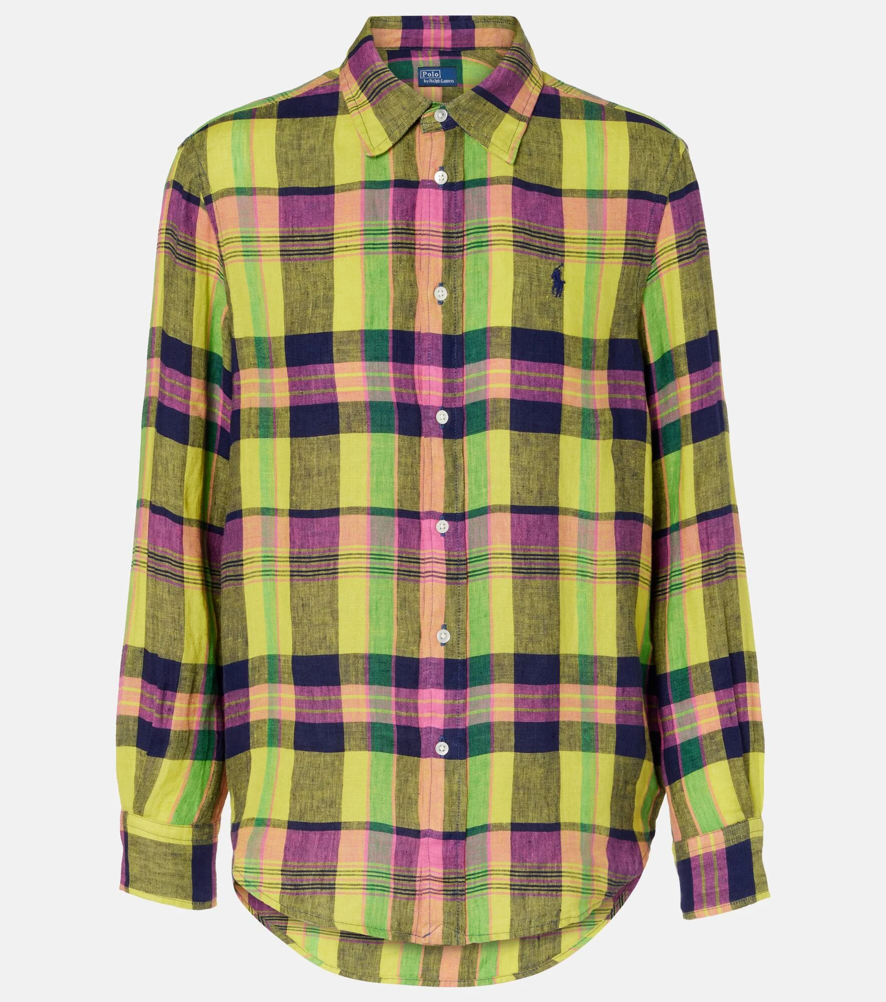 Checked linen shirt - 1