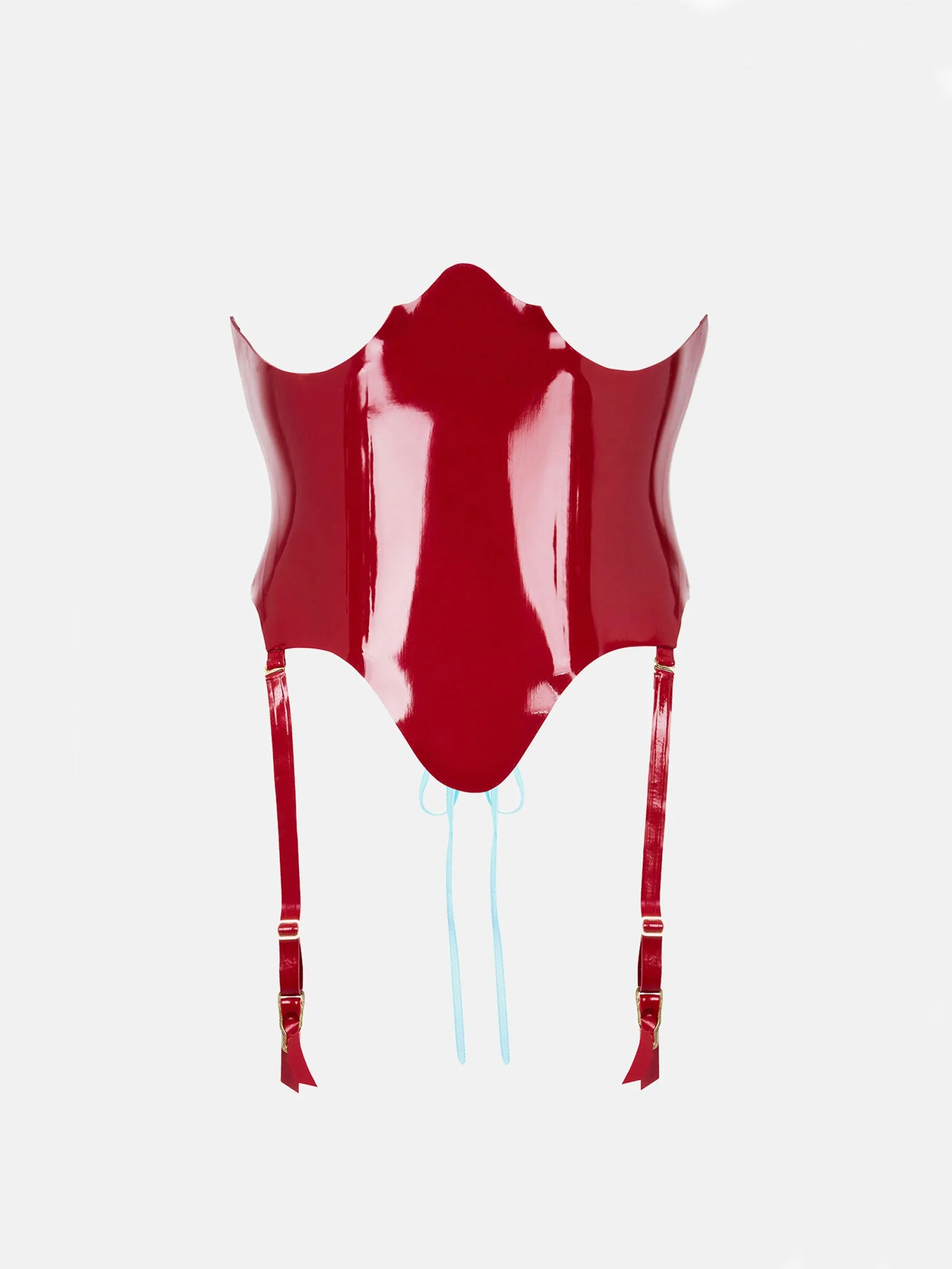 HOOK LATEX WASPIE CORSET BURGUNDY - 1