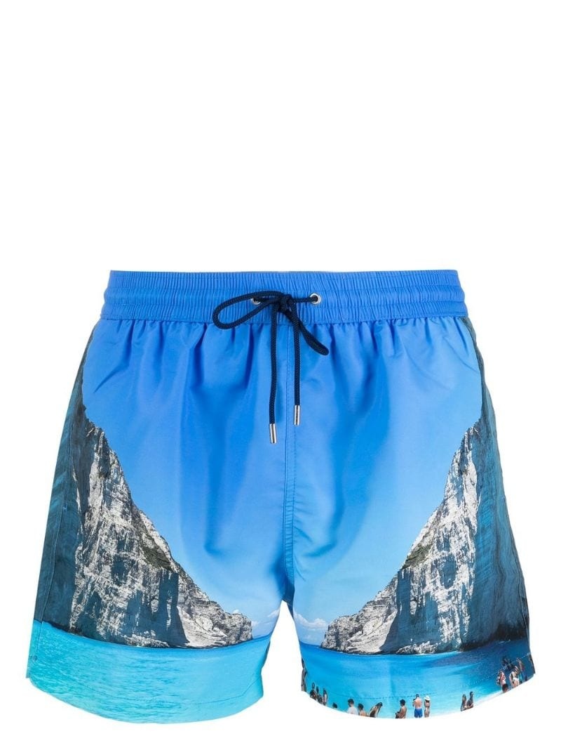 graphic-print swim shorts - 1