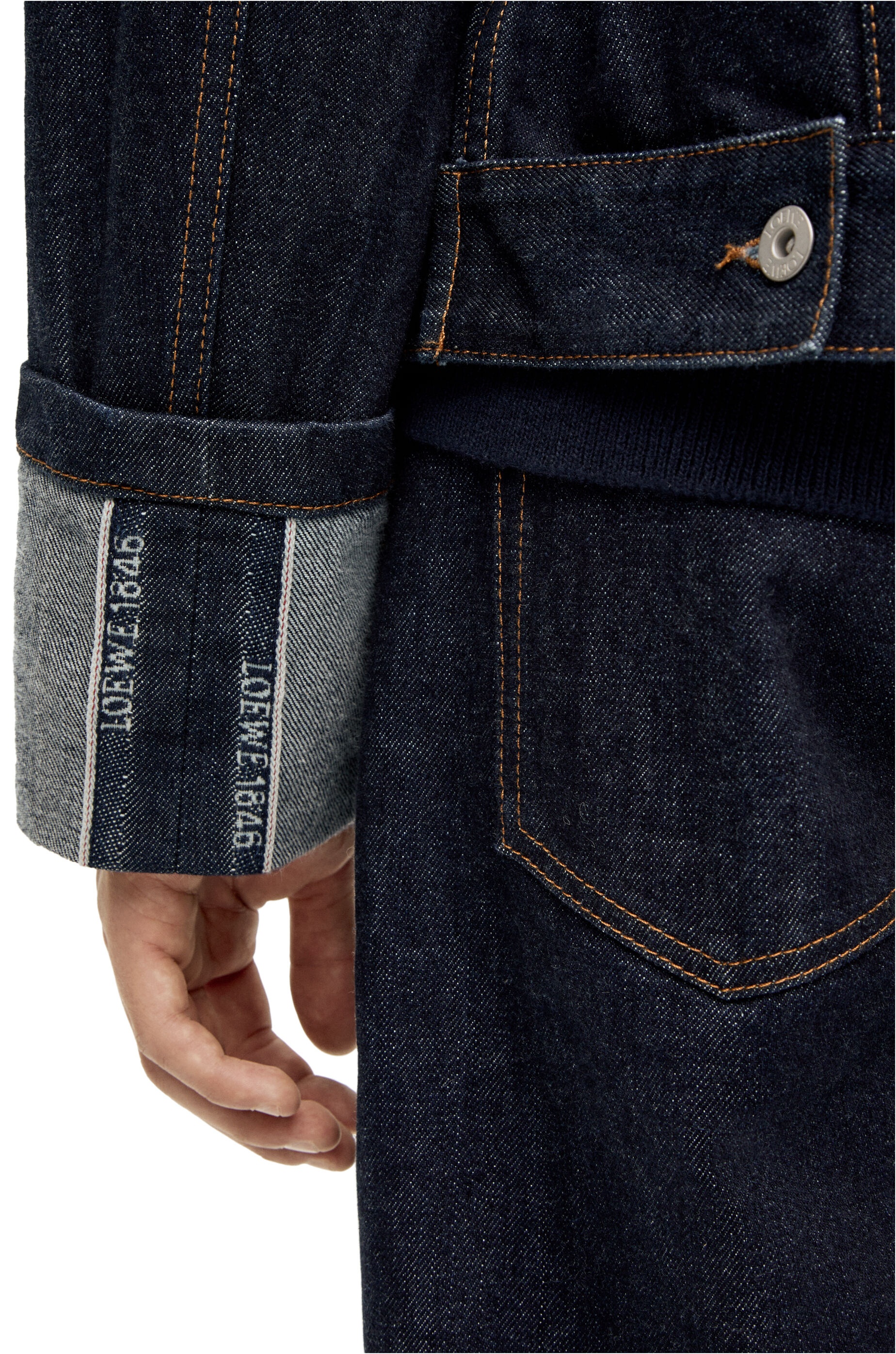 Fisherman turn-up jacket in denim - 5