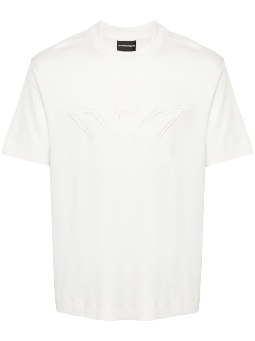 logo-embroidered cotton T-shirt - 1