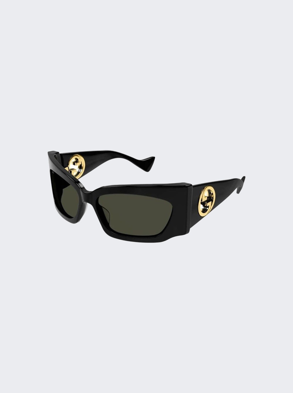 Logo Geometric Sunglasses Shiny Black - 2