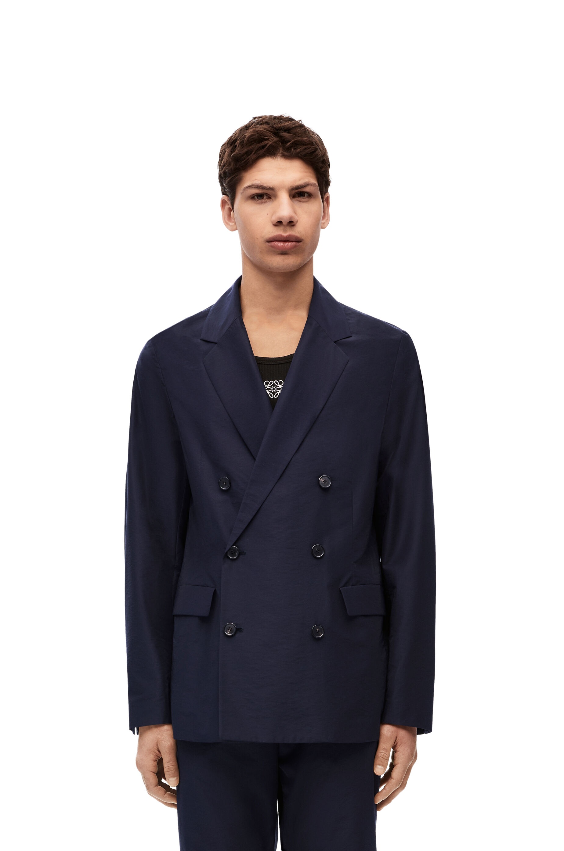Double-breasted jacket in technical wool - 3