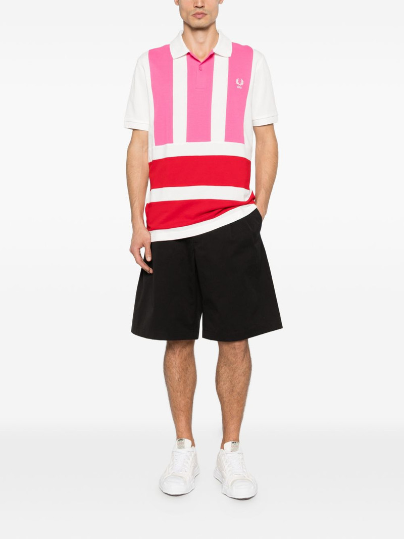Comme des Garçons SHIRT striped logo-embroidered polo shirt outlook