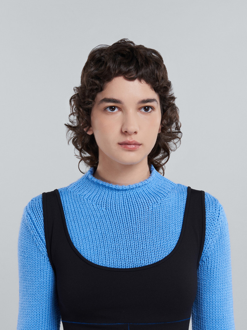 SHORT DRESS IN BLACK STRETCH FABRIC 4