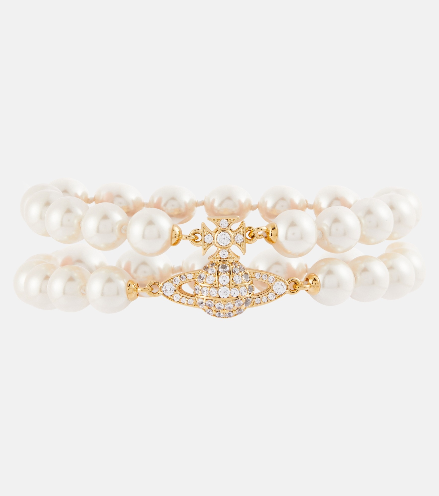 Graziella embellished faux pearl bracelet - 1