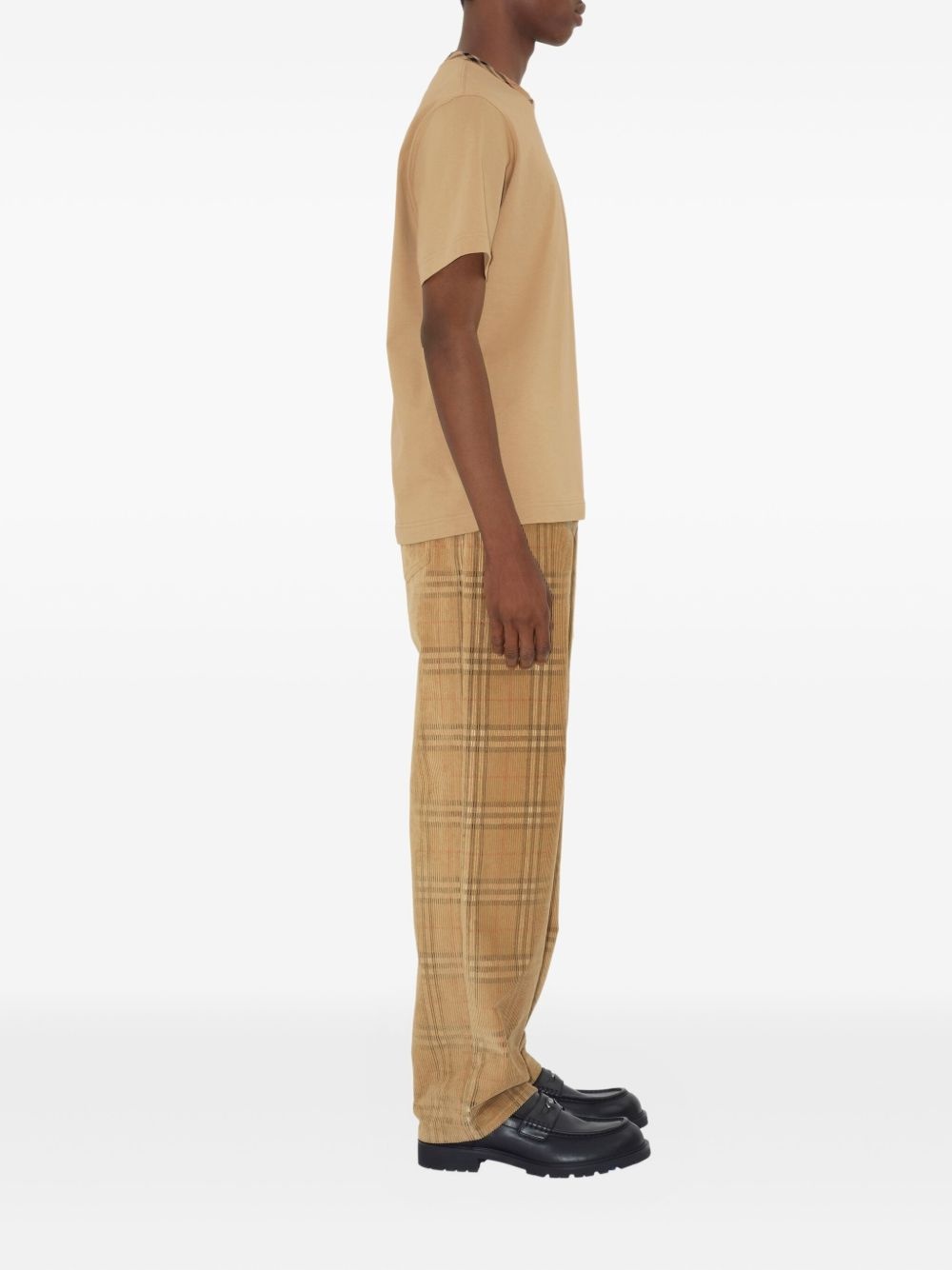 checked corduroy trousers - 3