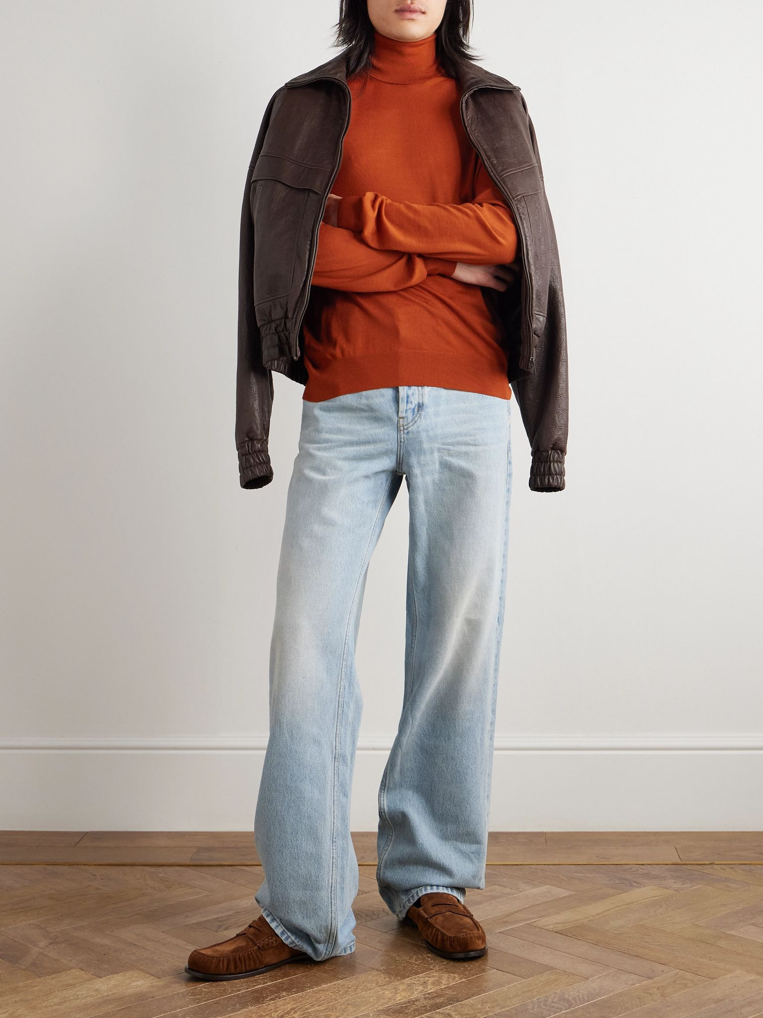 Wool Rollneck Sweater Brick - 2