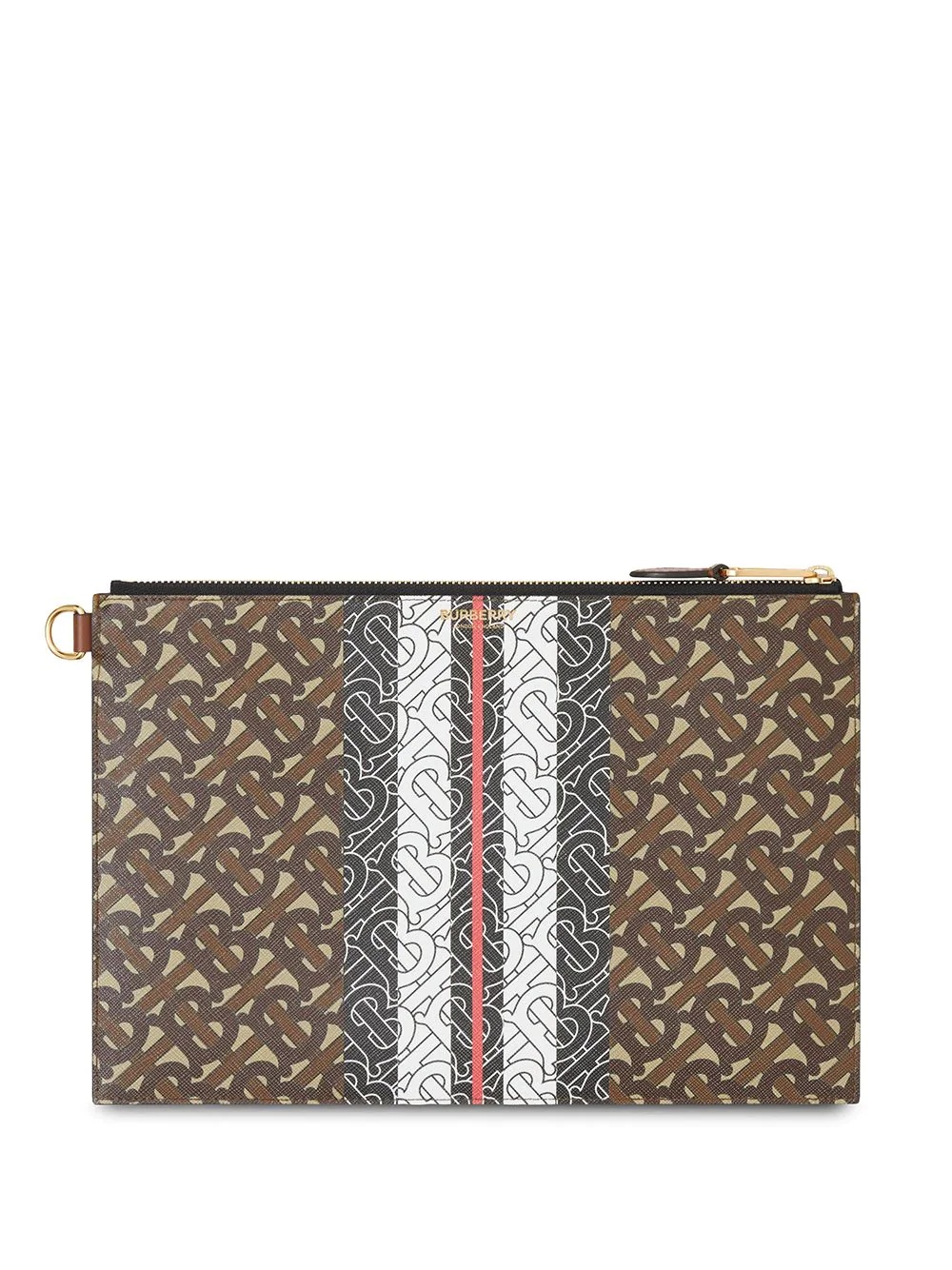 Monogram Stripe E-canvas Zip Pouch - 3