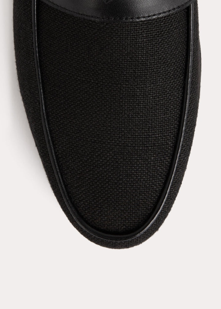 The canvas penny loafer black - 5