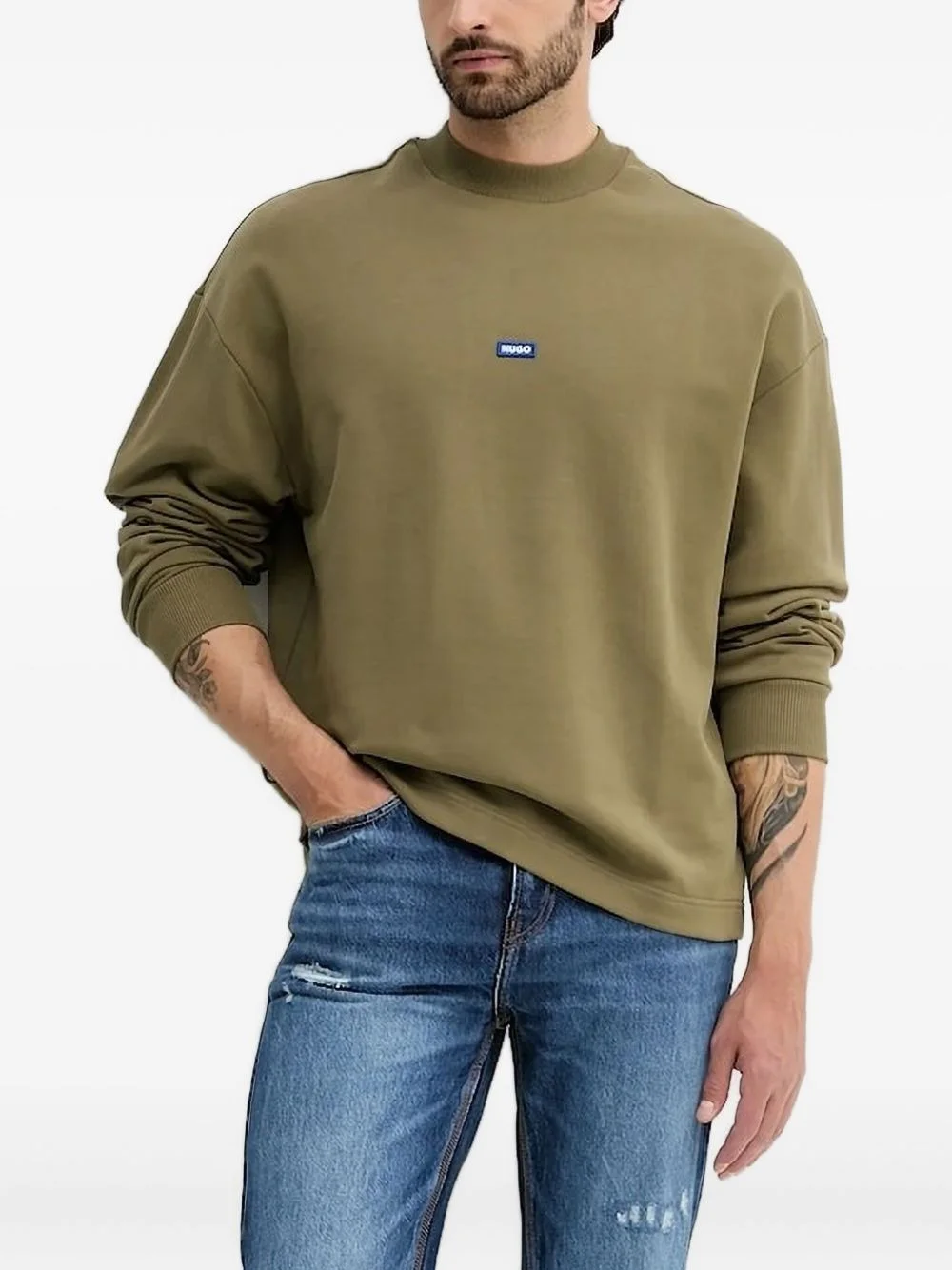 logo-patch sweatshirt - 1