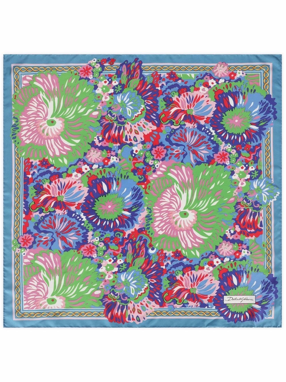 floral print silk scarf - 1