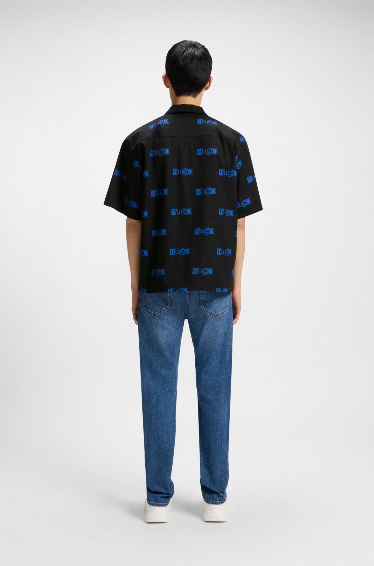 RELAXED-FIT SHORTS IN PRINTED COTTON POPLIN - 5