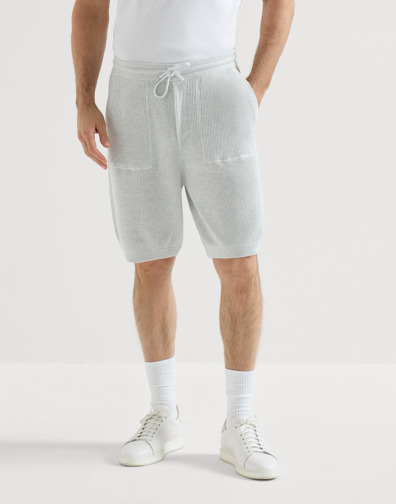 Cotton English rib knit Bermuda shorts 2
