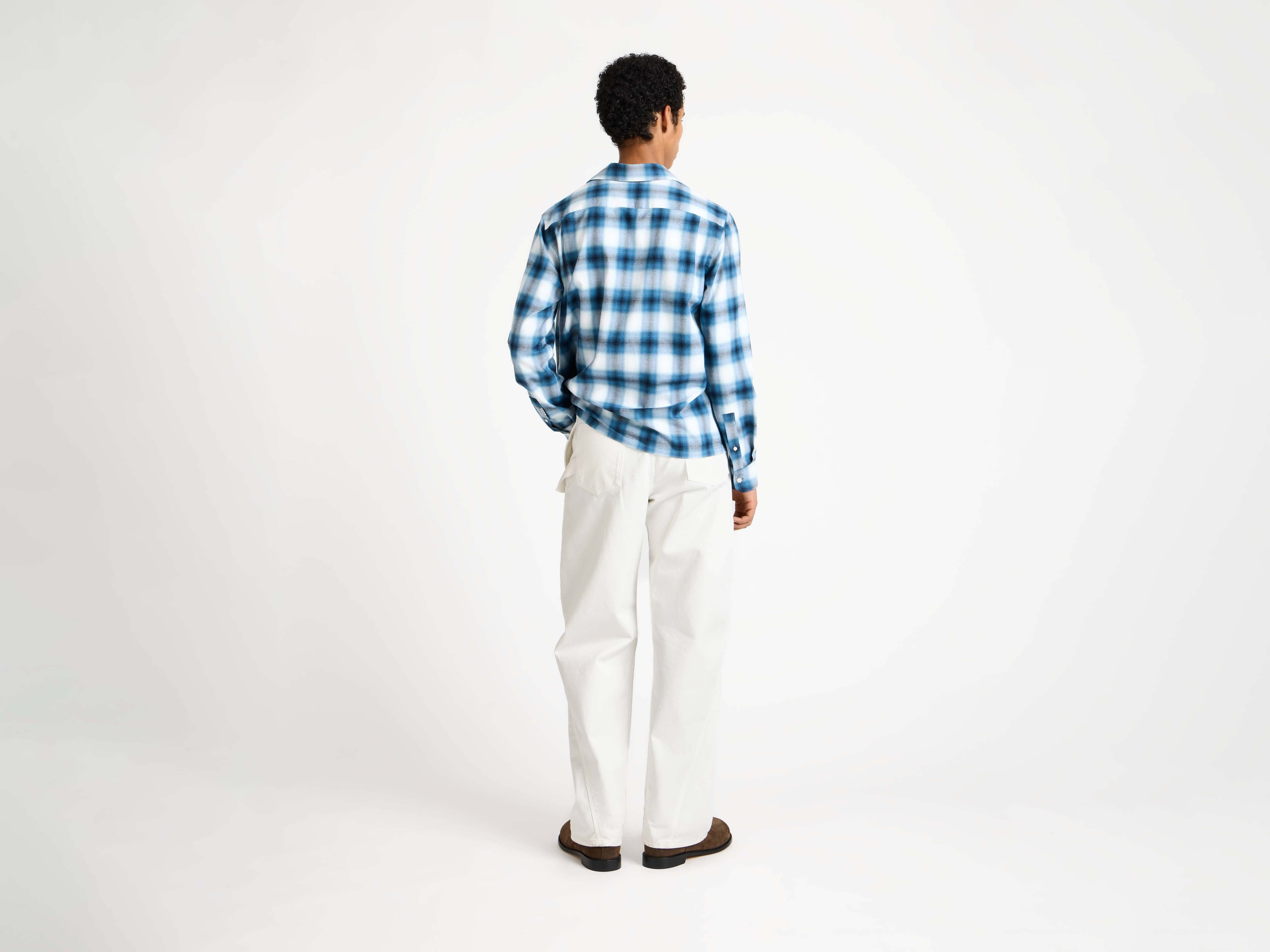 GRADIANT CHECKERED SHIRT IN BLUE - 3