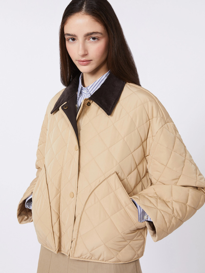 KAKI Reversible padded jacket in water-repellent fabric - BEIGE 5