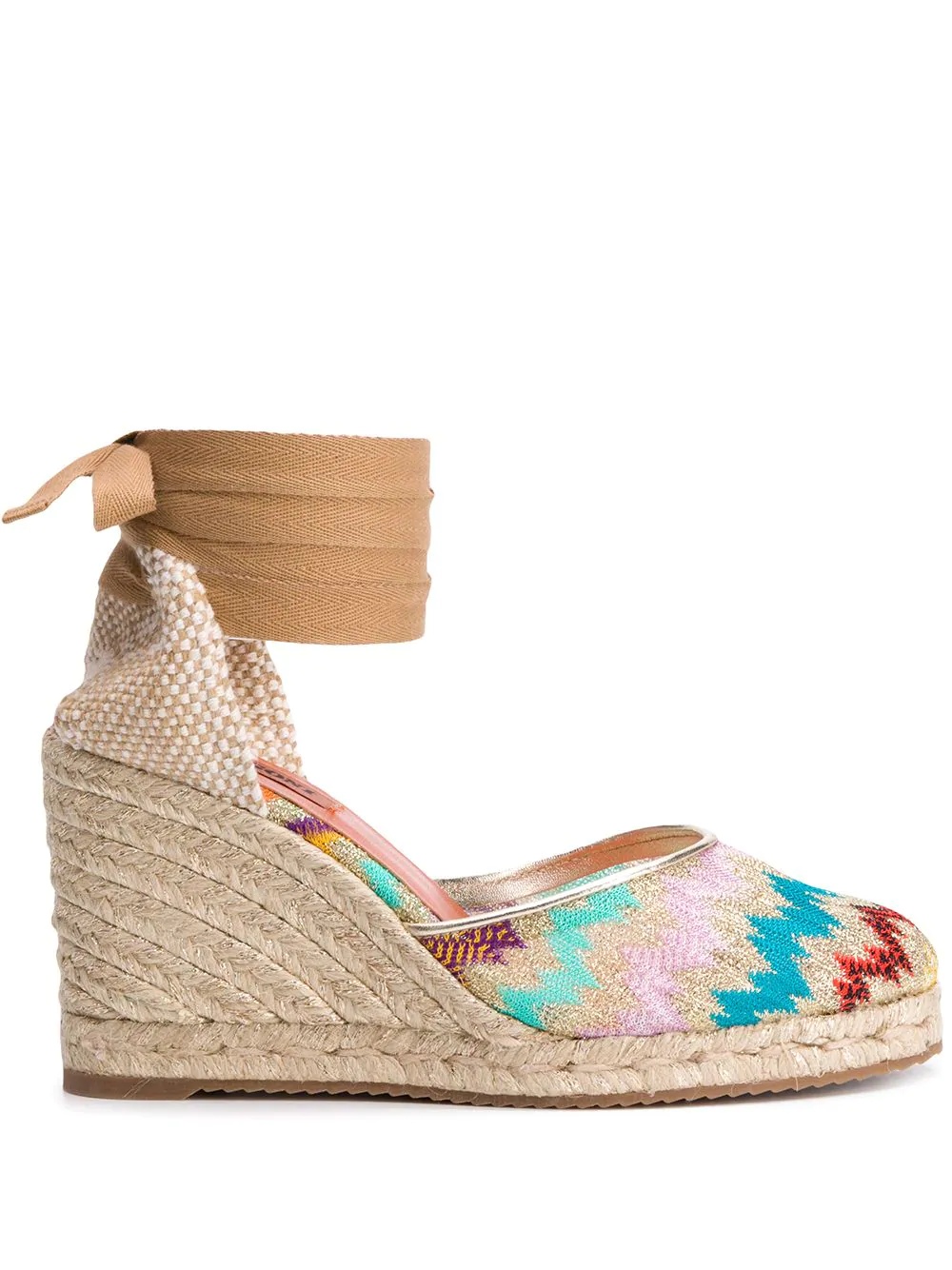 chevron wedge espadrilles - 1