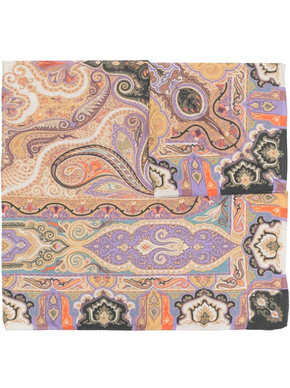 paisley-print knitted scarf - 1