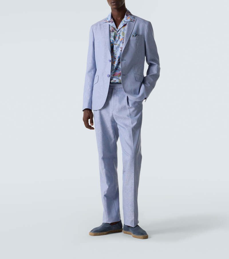 Etro Paisley cotton jacquard straight pants outlook