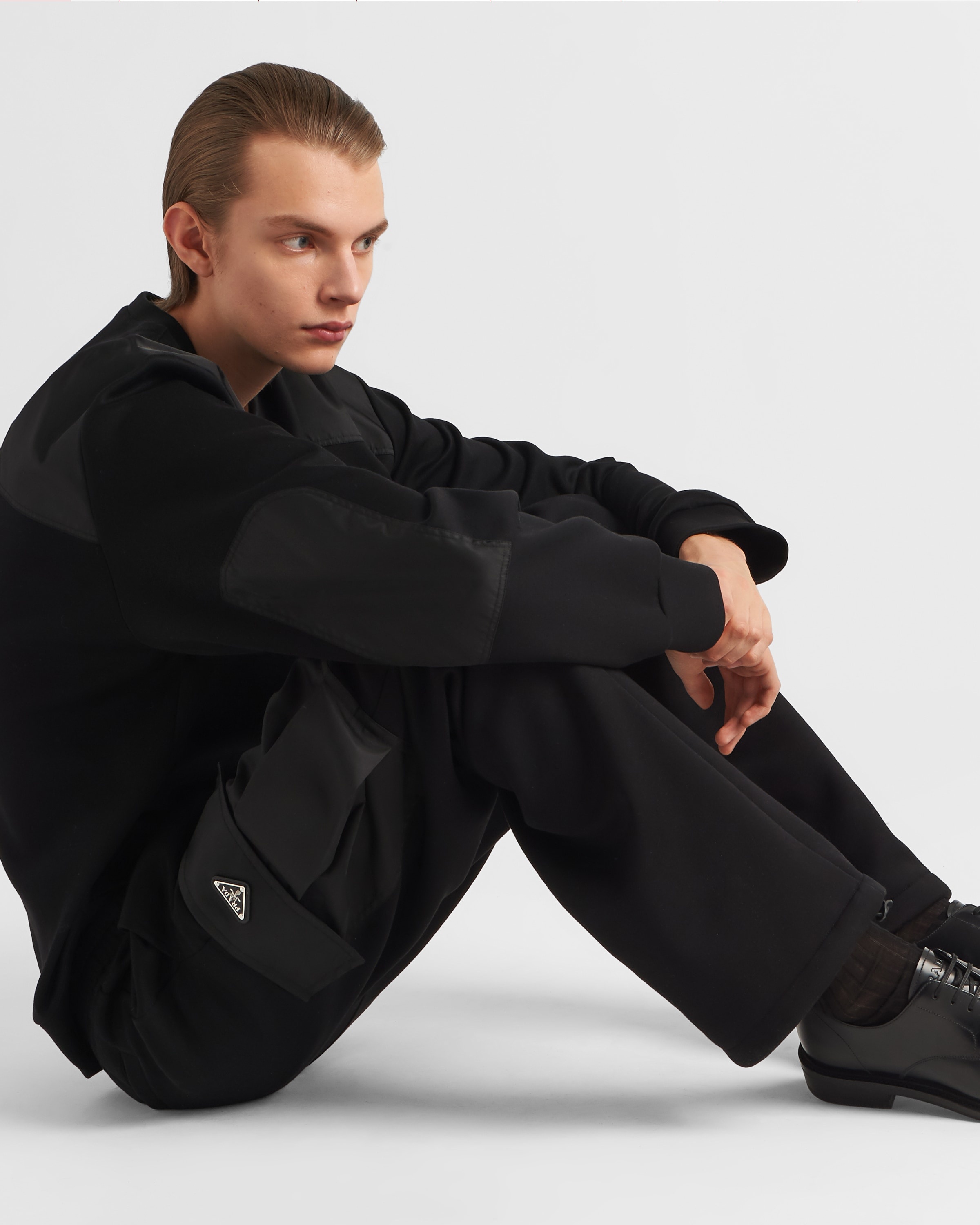 Cotton fleece pants with Re-Nylon details - 4